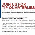 Screenshot of flyer for September 2024 TIP Quarterly Meeting