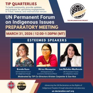 TIP's Annual UN Permanent Forum on Indigenous Issues Preparatory Meeting - March 31, 2026